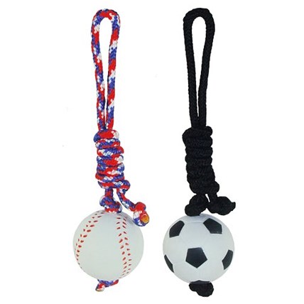 Hundleksaker Rubberball Sport with Long Rope