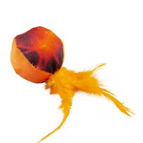 Kattleksak Flash Boll med Fjäder Orange