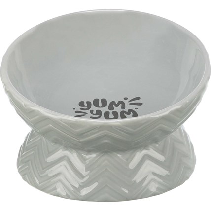 Matskål upphöjd keramik 17 cm grå