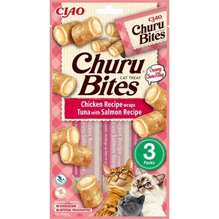 Kattgodis Churu Cat Bites Chicken/tuna Wrap With Salomon